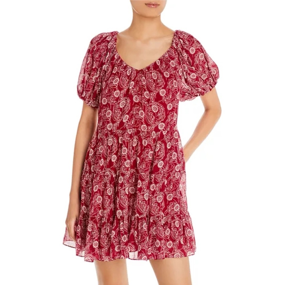 Rebecca Taylor Monarch Floral V-Neck Short Sleeve Shift Dress